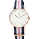 DW Daniel Wellington 經典學院風尼龍腕錶-白x玫瑰金框x粉藍/36mm product thumbnail 1