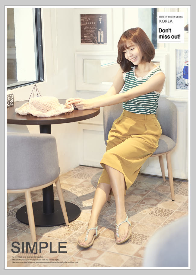 River&Moon大尺碼-沁涼晶鑽貓頭鷹編織花布T字涼鞋-湖綠