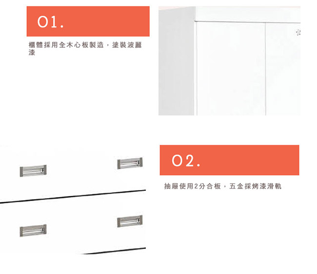 H&D 花語雪色3X6尺衣櫥 (寬82X深58X高182cm)