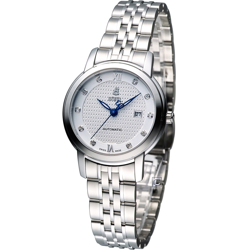 E.BOREL 依波路 皇室系列機械腕錶-銀白/29.5mm