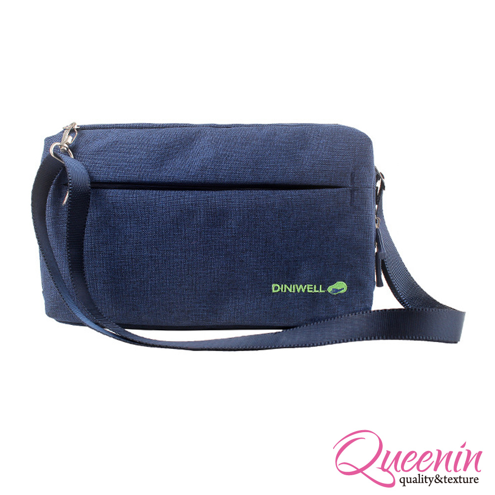 DF Queenin - 韓版高質感旅行專屬側背包-深藍