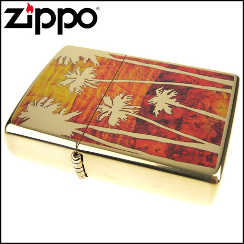 ZIPPO 美系~Palm Tree Sunset-日落棕櫚樹圖案設計打火機