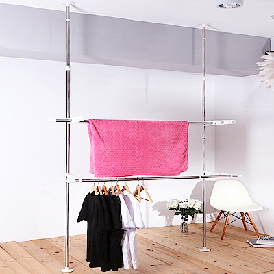 晴天媽咪 頂天立地十代伸縮曬衣架