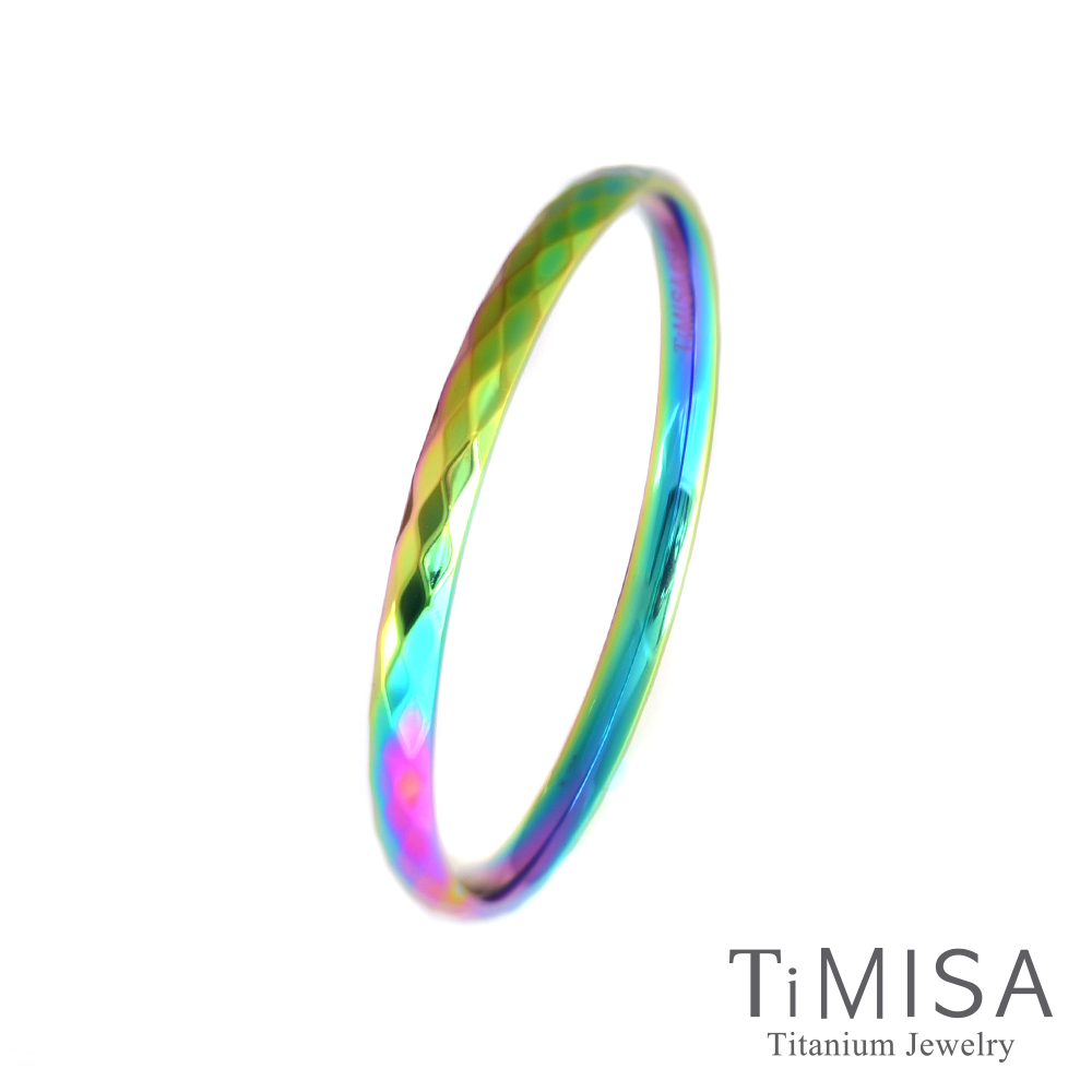 TiMISA 格緻真愛-細版 (極光) 純鈦手環