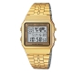 CASIO 復古風數字復刻地圖液晶顯示腕錶(A-500WGA-9A)-金X金框/34mm product thumbnail 1