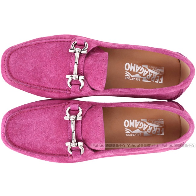 Salvatore Ferragamo PARIGI 馬蹄飾麂皮休閒鞋(桃紫色)