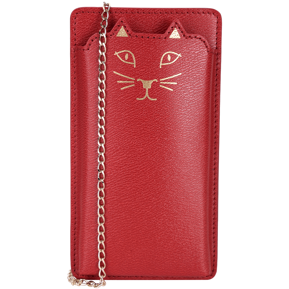 Charlotte Olympia Feline i Phone6 貓咪鍊帶手機套(紅色)