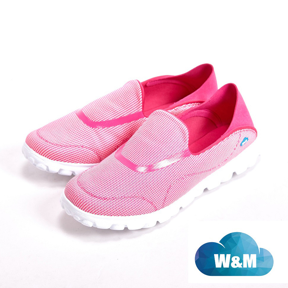 W&M MODARE 超彈力條紋舒適瑜珈鞋墊女鞋-粉(另有藍/黑)