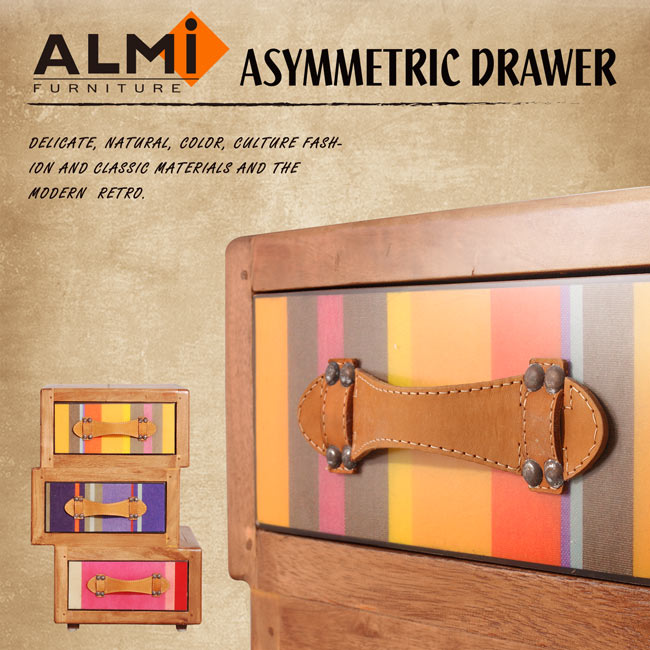 ALMI-ASYMMETRIC3 DRAWERS 三抽收納櫃W38*D40*H55CM