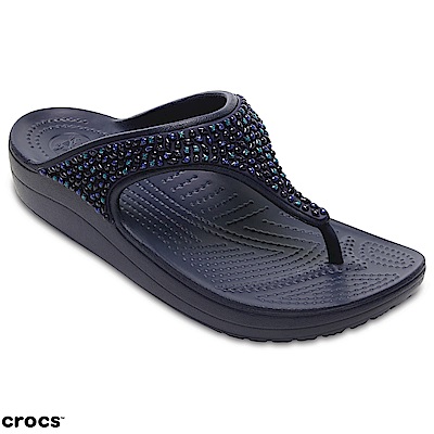 Crocs 卡駱馳 (女鞋) 思瓏厚底閃亮人字拖 204181-4AD