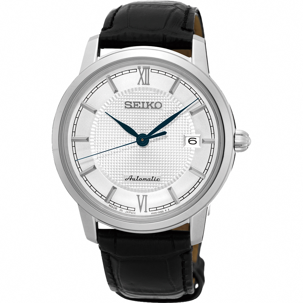 SEIKO Presage 羅馬時尚機械腕錶(SRPA13J1)-銀/39mm