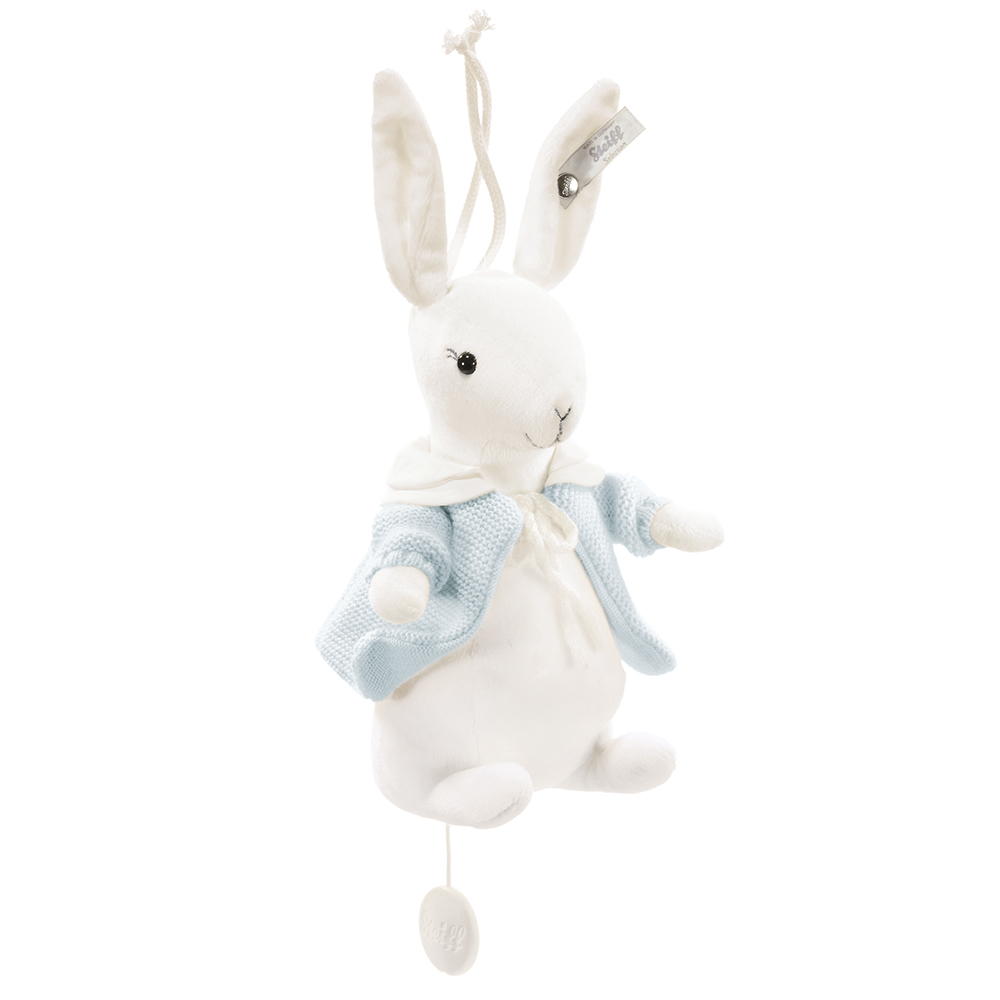 STEIFF德國金耳釦泰迪熊 Rabbit 18cm 嬰幼兒音樂鈴(頂級精品)