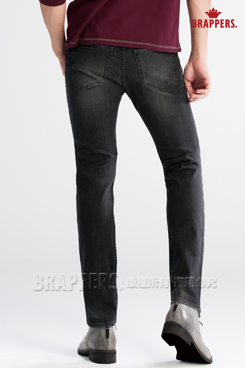 BRAPPERS 男款 男款系列-男用彈性直筒褲-黑