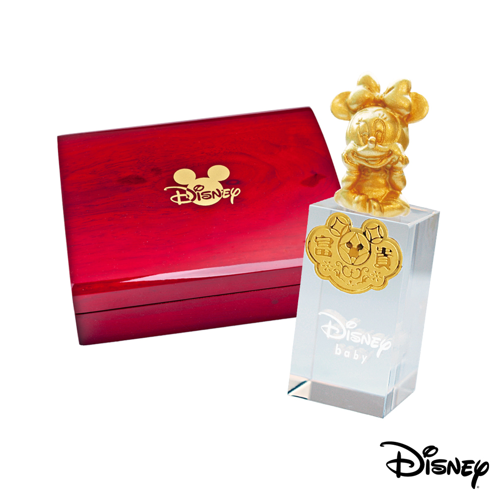 Disney迪士尼金飾 美妮水晶印章木盒