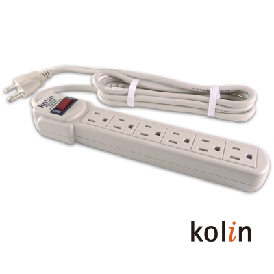 Kolin 1切6孔過載斷電延長線_KEX-EH3161