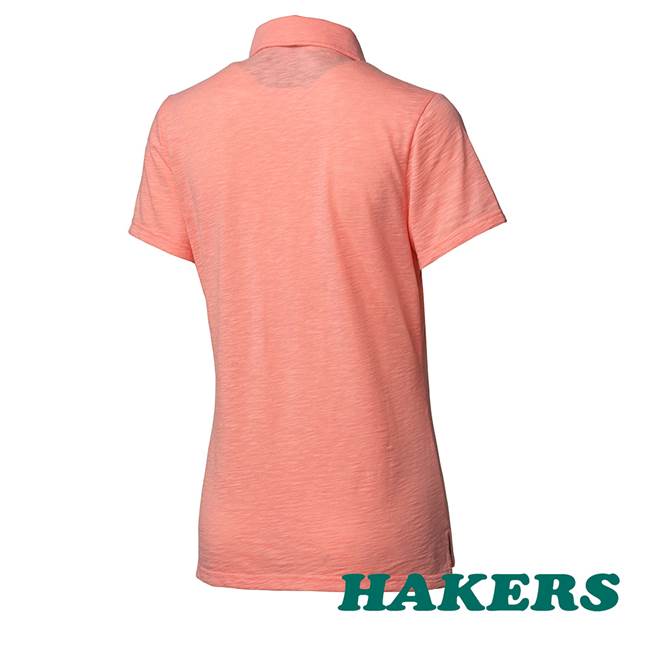 【HAKERS 哈克士】女-抗UV短袖POLO衫-粉桔