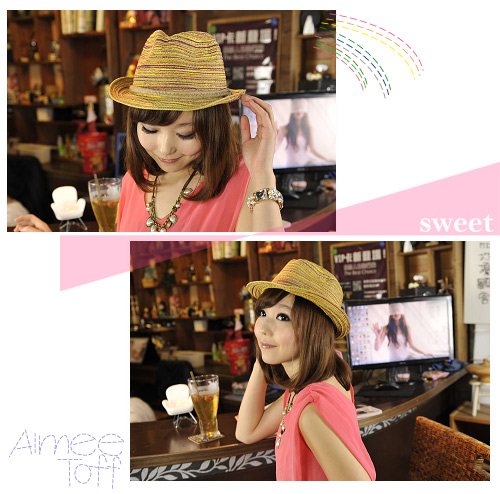 【Aimee Toff】造型木質絲彩個性遮陽帽