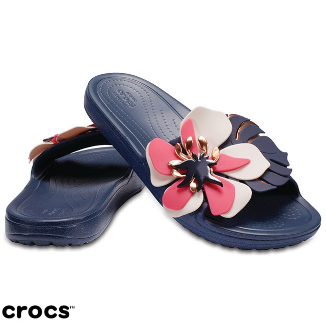 Crocs 卡駱馳 (女鞋) 思瓏花朵涼拖 205257-410