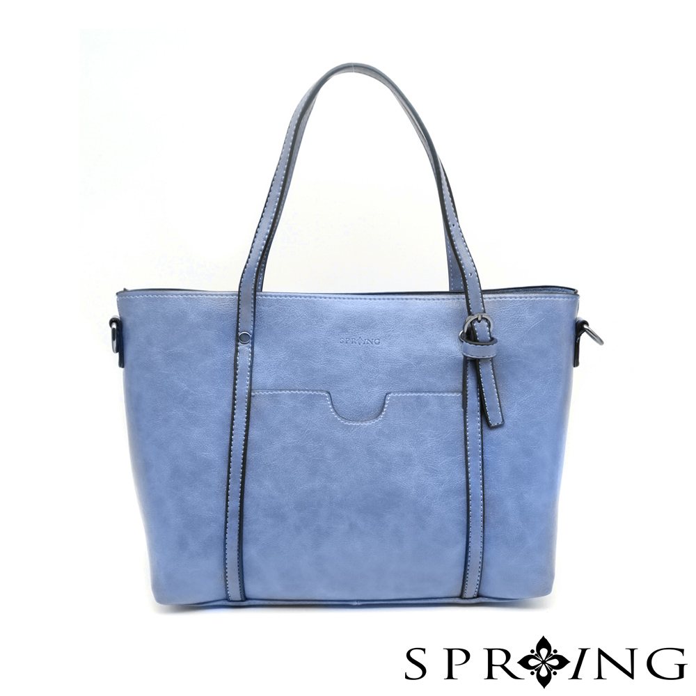 SPRING-清新時尚兩用側肩包-清澈藍