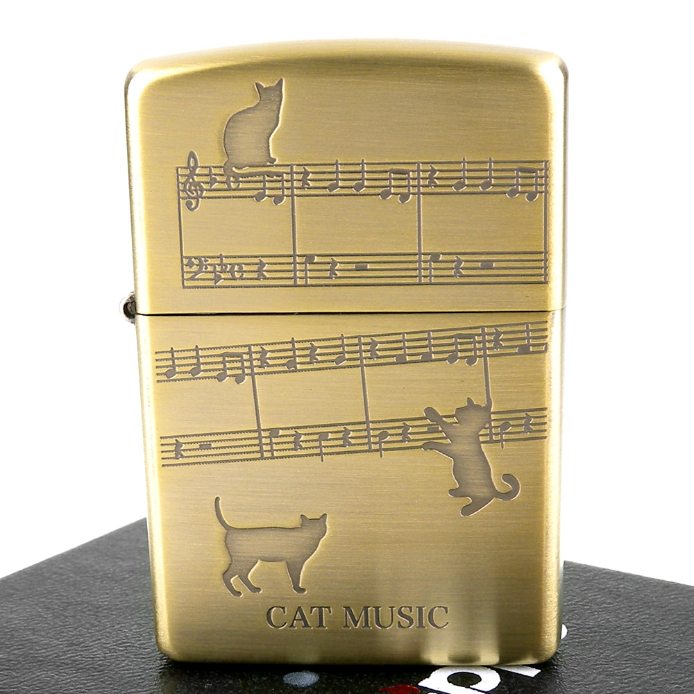 【ZIPPO】日系~CAT MUSIC-貓的樂章蝕刻圖案打火機