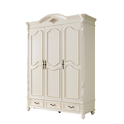 品家居 莫比尼5.5尺實木三門三抽衣櫃-164x60x230cm免組