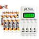 VXTRA飛創 LCD 2.4A急速充電器+3號高容量2300mAh低自放電池(12顆入) product thumbnail 1