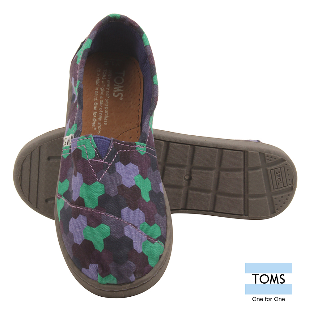 TOMS 繽紛積木懶人鞋-孩童款(紫)