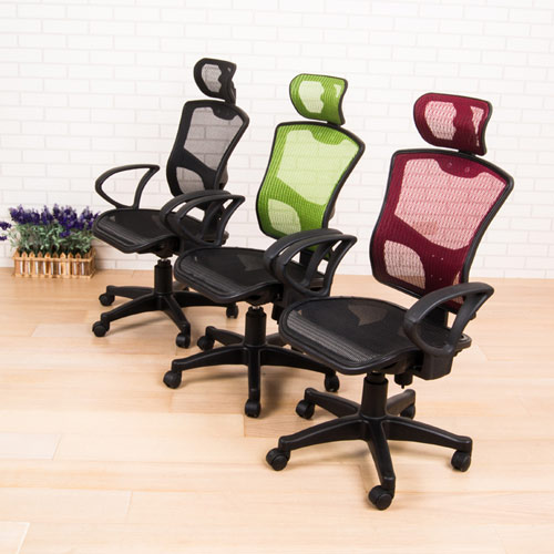 全網高背附頭枕辦公椅/電腦椅(3色)