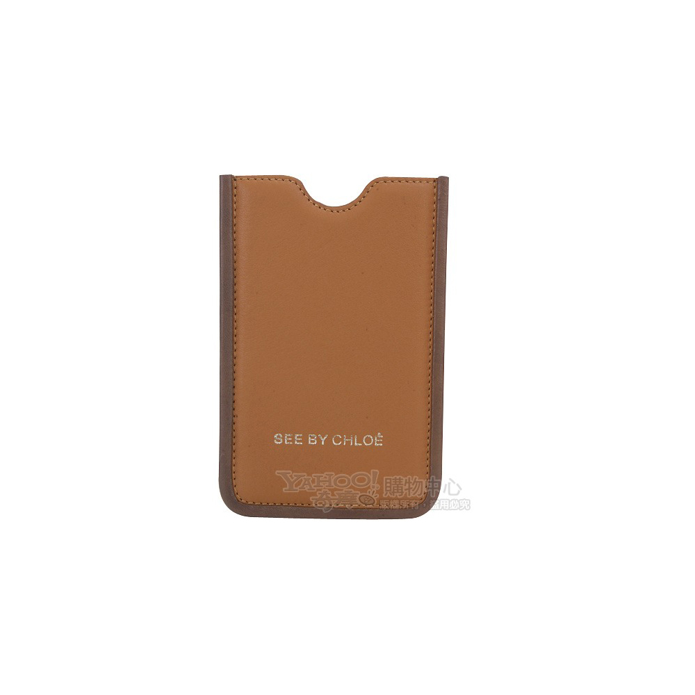 SEE BY CHLOÉ 棕色滾邊設計iPhone保護套