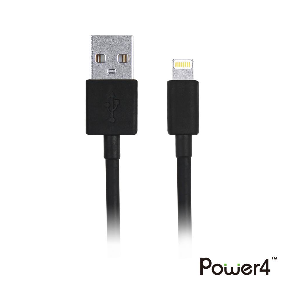 Power4 Apple Lightning 1米傳輸黑充電線