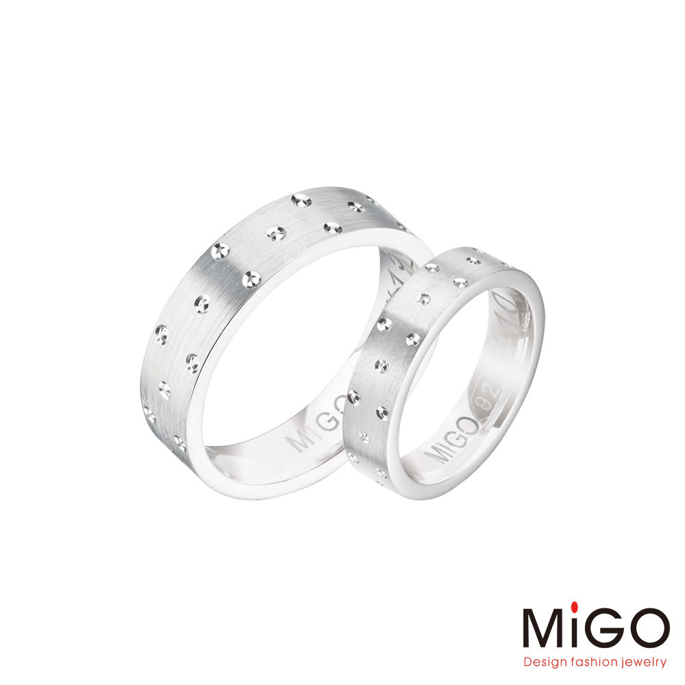 MiGO 愛的光芒純銀成對戒指