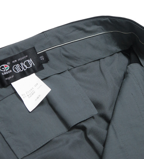 GIBBON 大尺碼超細纖維質感平口西裝褲‧黑色