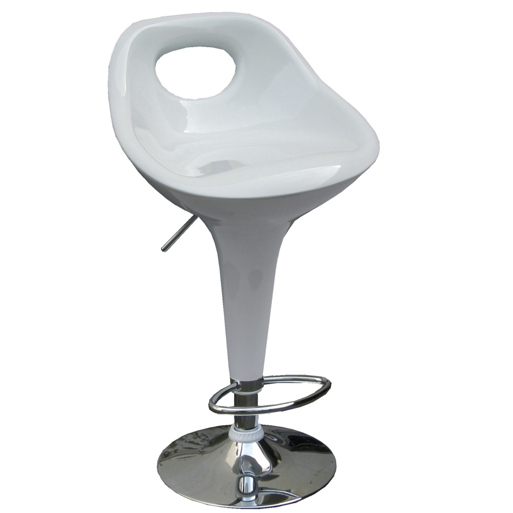 E-Style 高級精緻時尚氣壓棒伸縮高腳吧台椅-白色