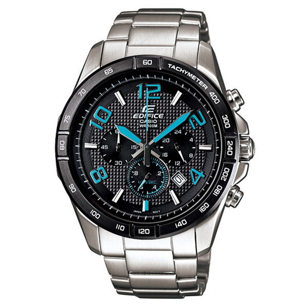 CASIO EDIFICE 豐彩魅力三眼賽車運動錶(藍)-42mm