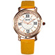Watch-123 珂紫Kezzi747復古輕奢流沙鑽羅馬字刻手錶-黃色/38mm product thumbnail 1