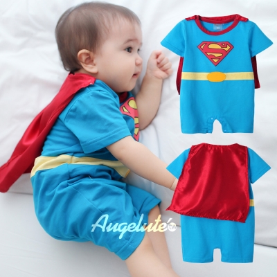 baby童衣 超人披風造型短袖連身衣 32002
