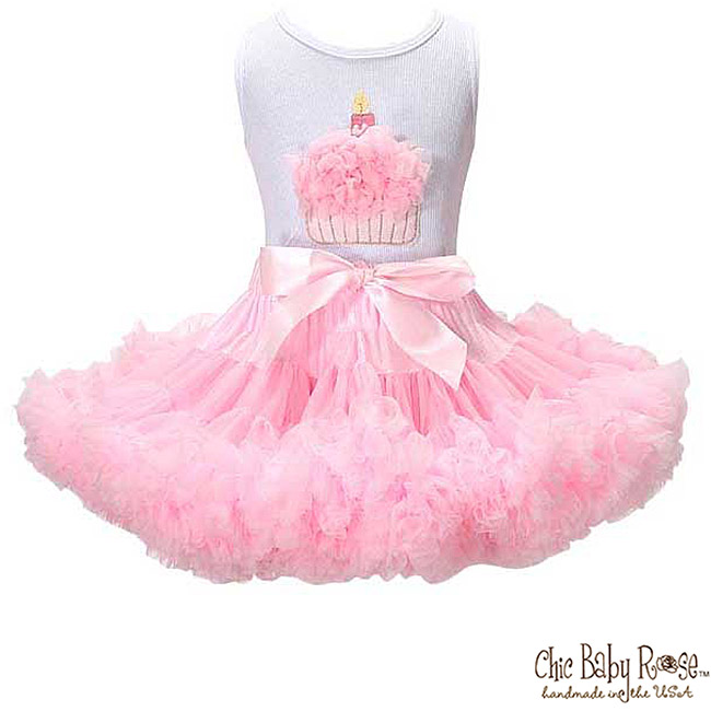 Chic Baby Rose 粉紅色手工雙層雪紡澎裙
