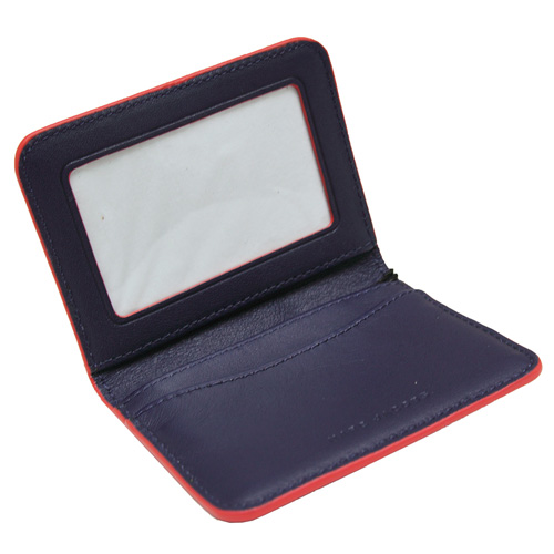 MARC JACOBS 飾星星印花蝴蝶結雙折牛皮票卡夾-午夜藍