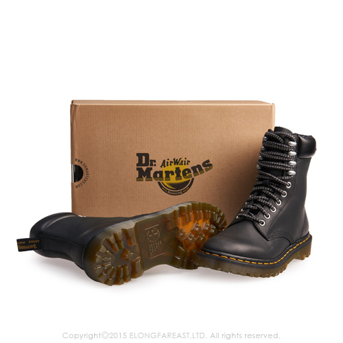 Dr.Martens PADTEN-綁帶霧面馬汀靴-女款-黑色