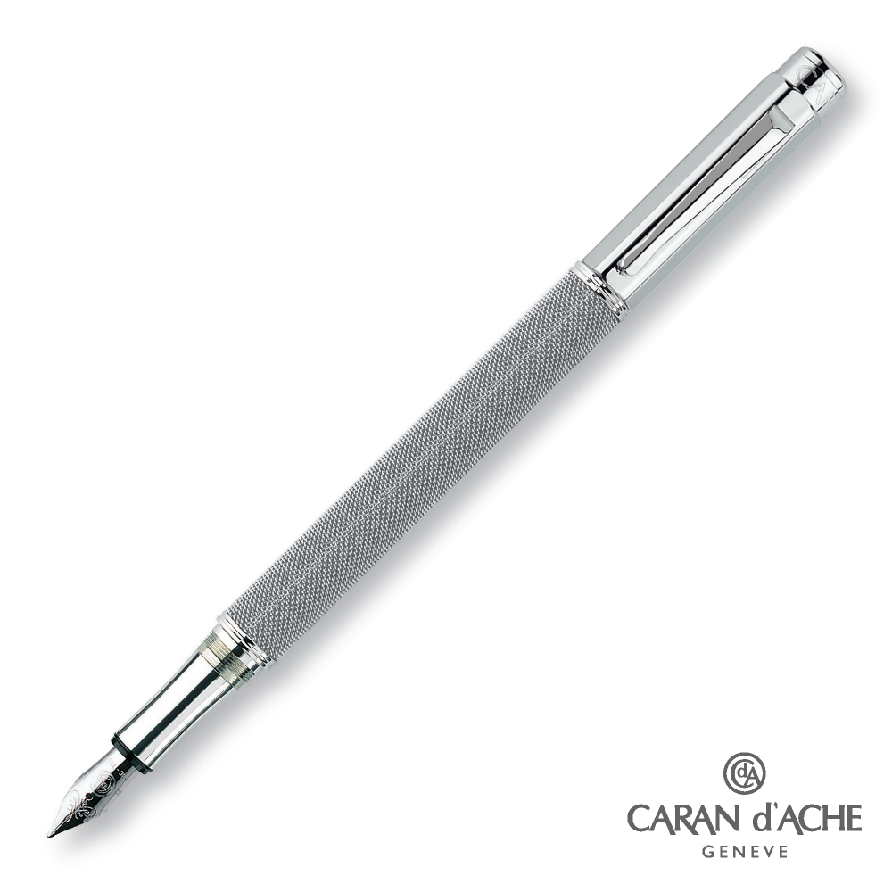 CARAN d’ACHE 卡達 - VARIUS 鎧甲 灰桿銀夾 鋼筆