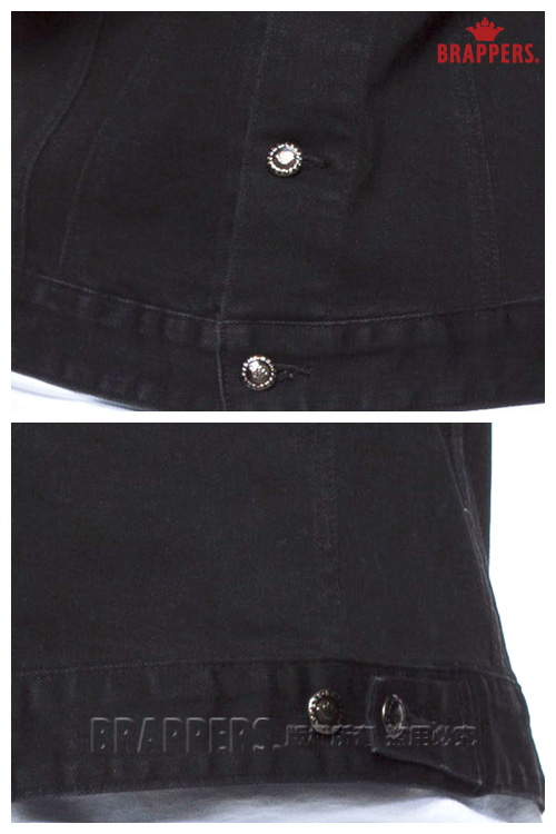 BRAPPERS 男款 牛仔夾克系列-男用彈性長袖異材質拼接外套-黑