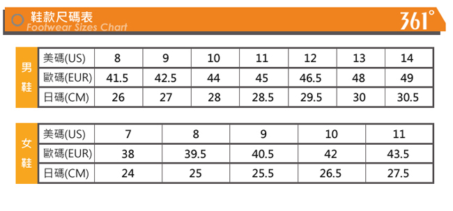361男運動常規慢跑鞋-黑/橘