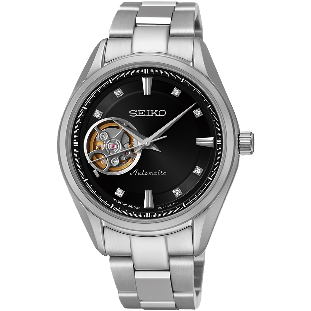 SEIKO Presage 4R38 開心系列機械腕錶 送禮推薦-黑/34mm (SSA869J1)_SK045