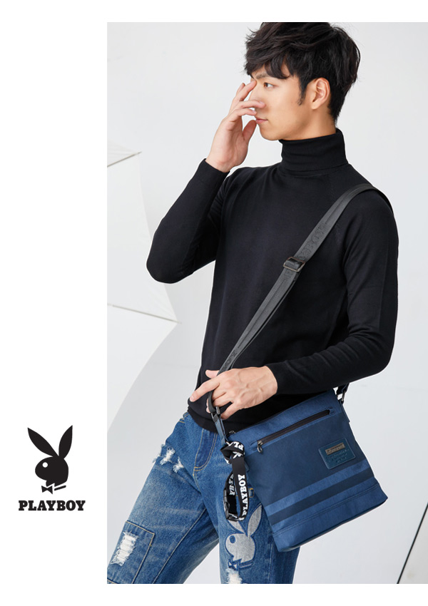 PLAYBOY- 斜背包 Cool play系列-藍色