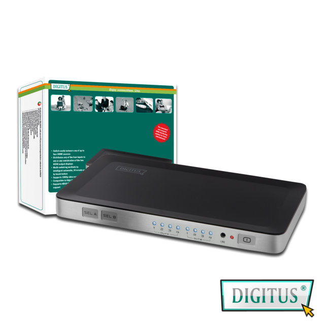 曜兆DIGITUS HDMI ~DS-48300四入二出切換器(付遙控器與電源)