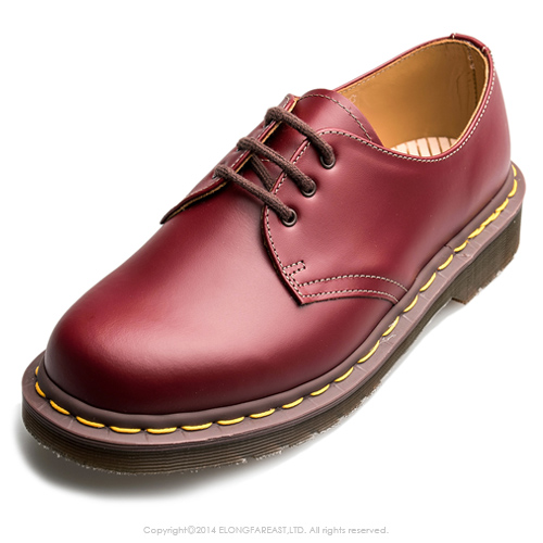 Dr.Martens-英國手工復古VINTAGE1461 3孔馬汀鞋-男款-深紅色