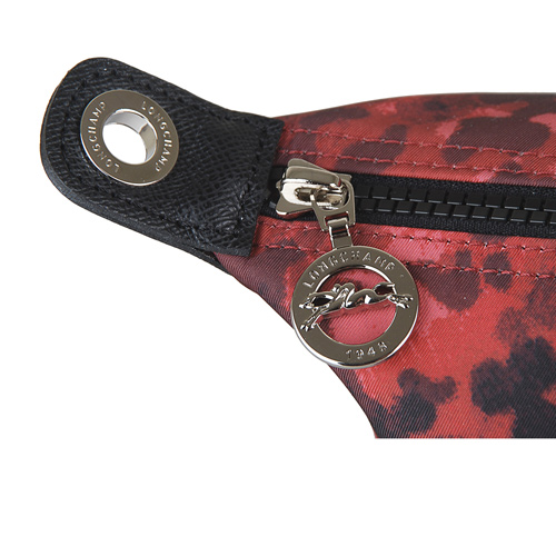 LONGCHAMP都會叢林迷彩厚尼龍手提/斜背包(中/迷彩紅)