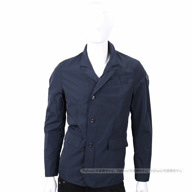 TRUSSARDI 藍色西裝式剪裁防風夾克