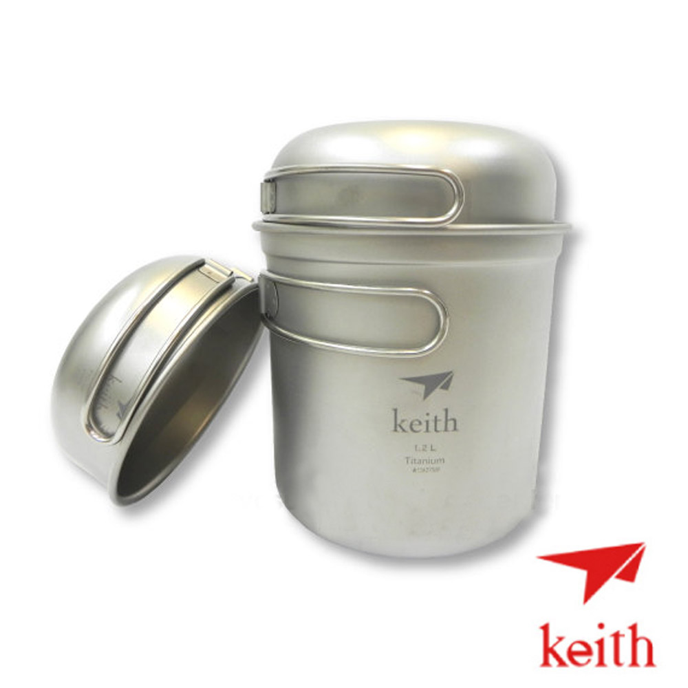 【KEITH】100%純鈦 300ml+400ml+800ml 一鍋兩蓋組