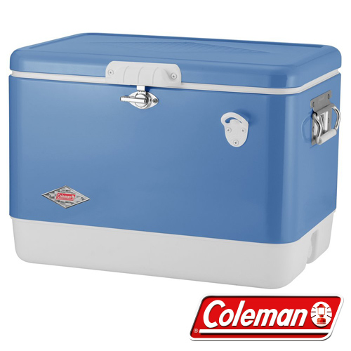 Coleman CM-04937 51L 露營經典鋼甲冰箱/清澈藍 行動冰箱/保冰桶/保冷